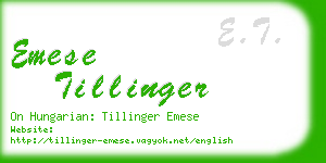 emese tillinger business card